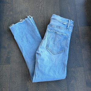 MOTHER Light Blue Cropped Jeans The Insider Crop Step Fray size 26